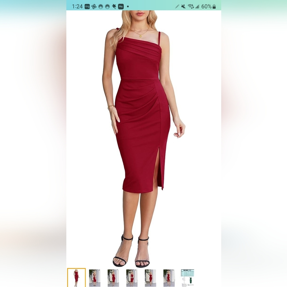 Red sheath dress